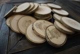 Set of 20 3.5"-4" Wood Slices