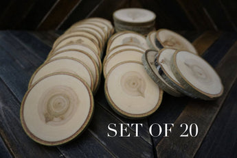 Set of 20 3.5"-4" Wood Slices