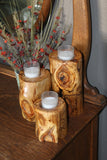 Set of 3 Aspen Wood Candle Holders