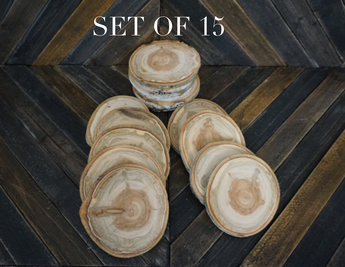 Set of 15 4.5"- 5" Large Aspen Wood Slices